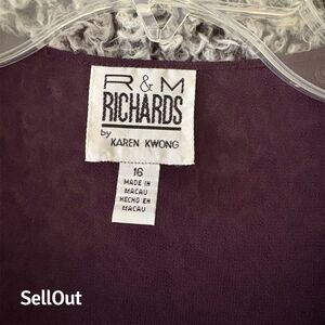 R&M Richards Women's Purple Evening Dress Set Size 16 Sleeveless Long